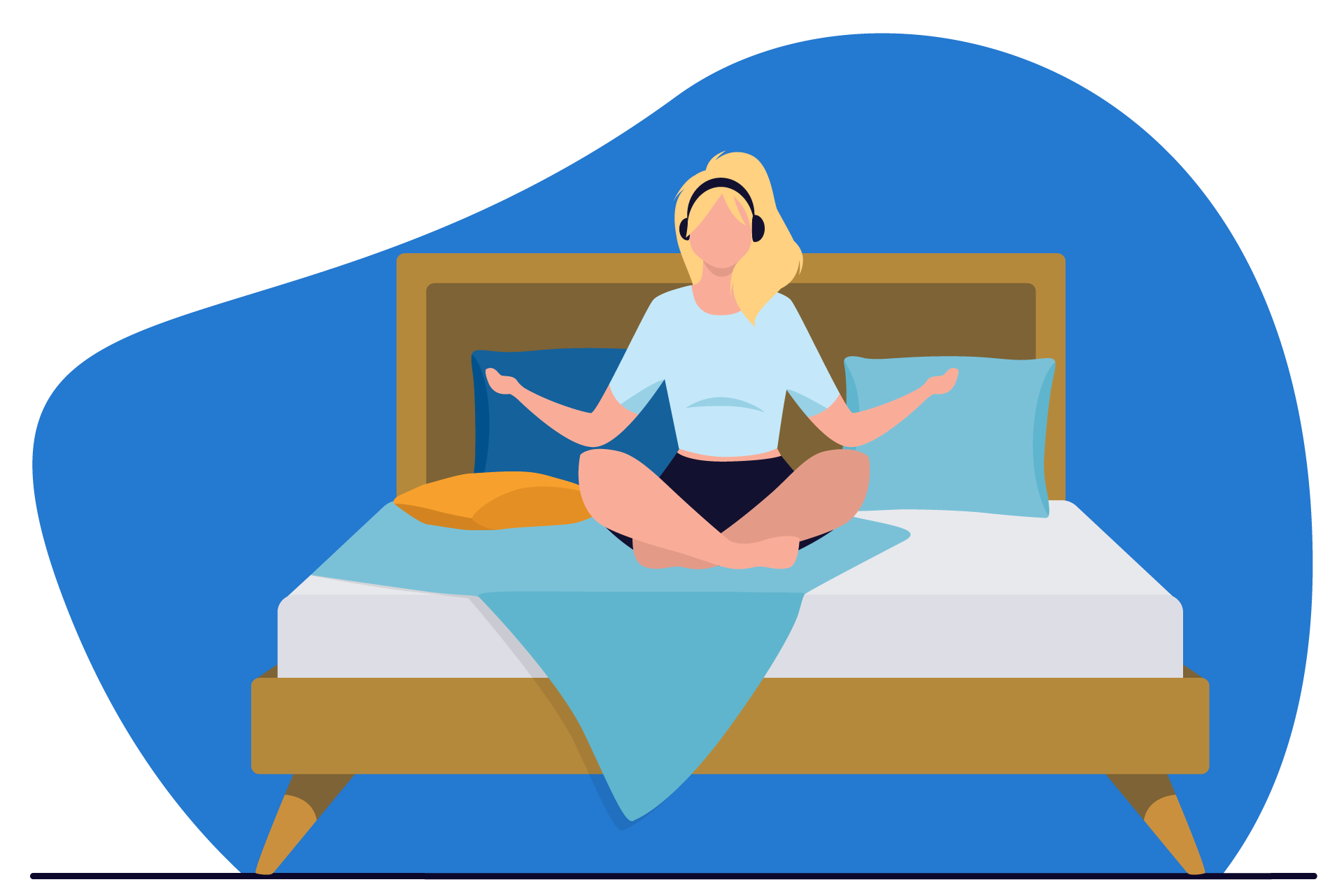 mujer meditando antes de dormir